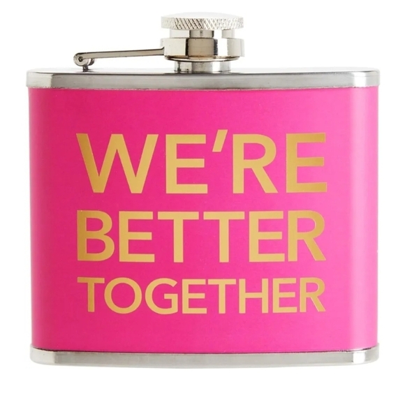 Juvale Stainless Steel 5 Ounce Flask Rose R We're Better Together Liquor Cante - Picture 1 of 5